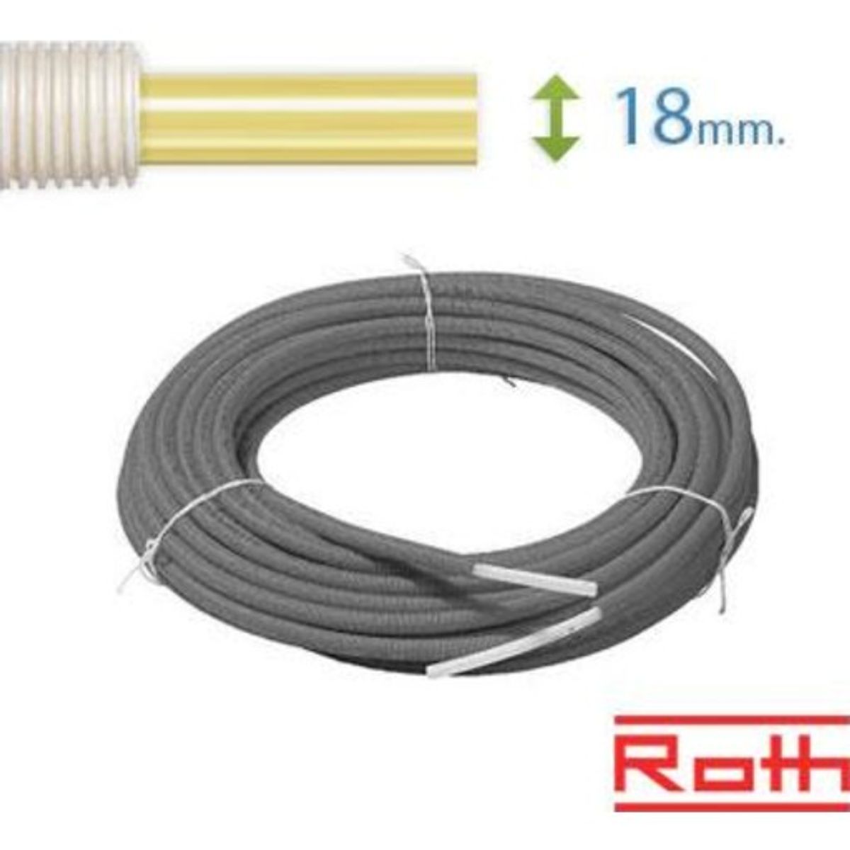 60 meter Roth universal pex rør-i-rør til vand og varme, 18 mm