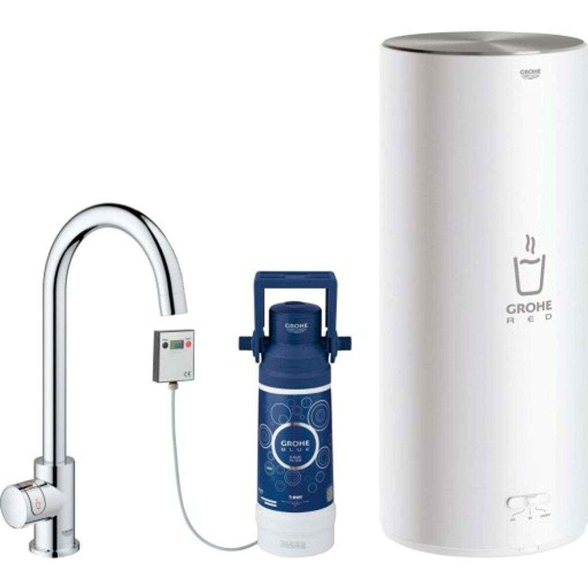 Grohe Red Mono køkkenarmatur, 5,5 liters kedel, krom