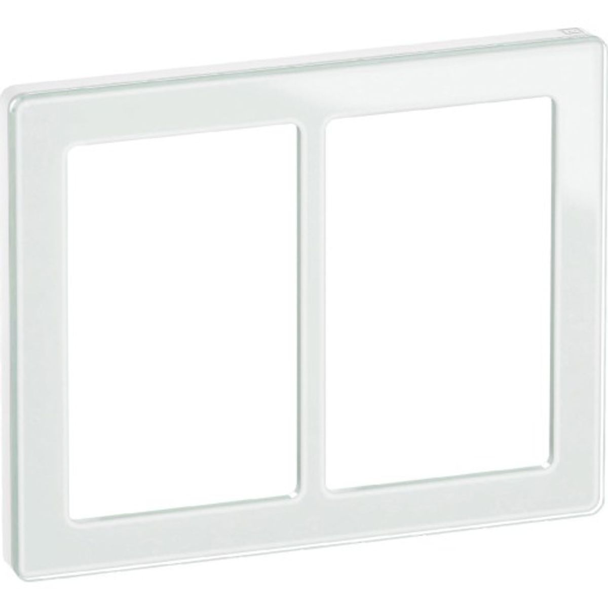 LK Fuga Pure designramme 2x1½ modul i hvid glas