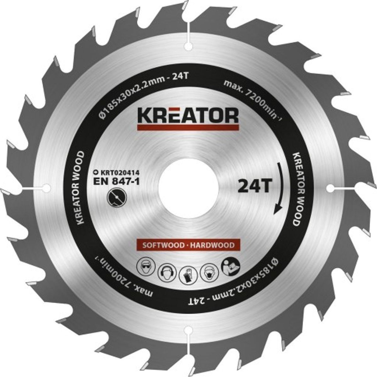 Kreator rundsavsklinge - Ø185/30mm - 24tands