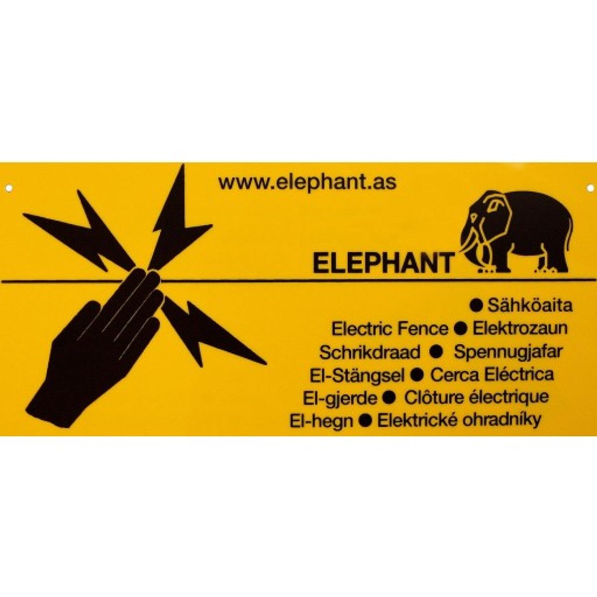 Elephant advarselsskilt, gul