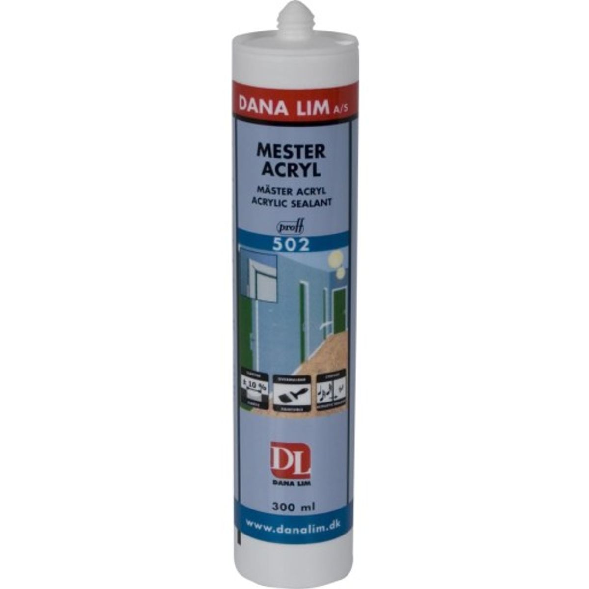 Dana Lim 502 Mester Acryl fugemasse 300 ml, hvid