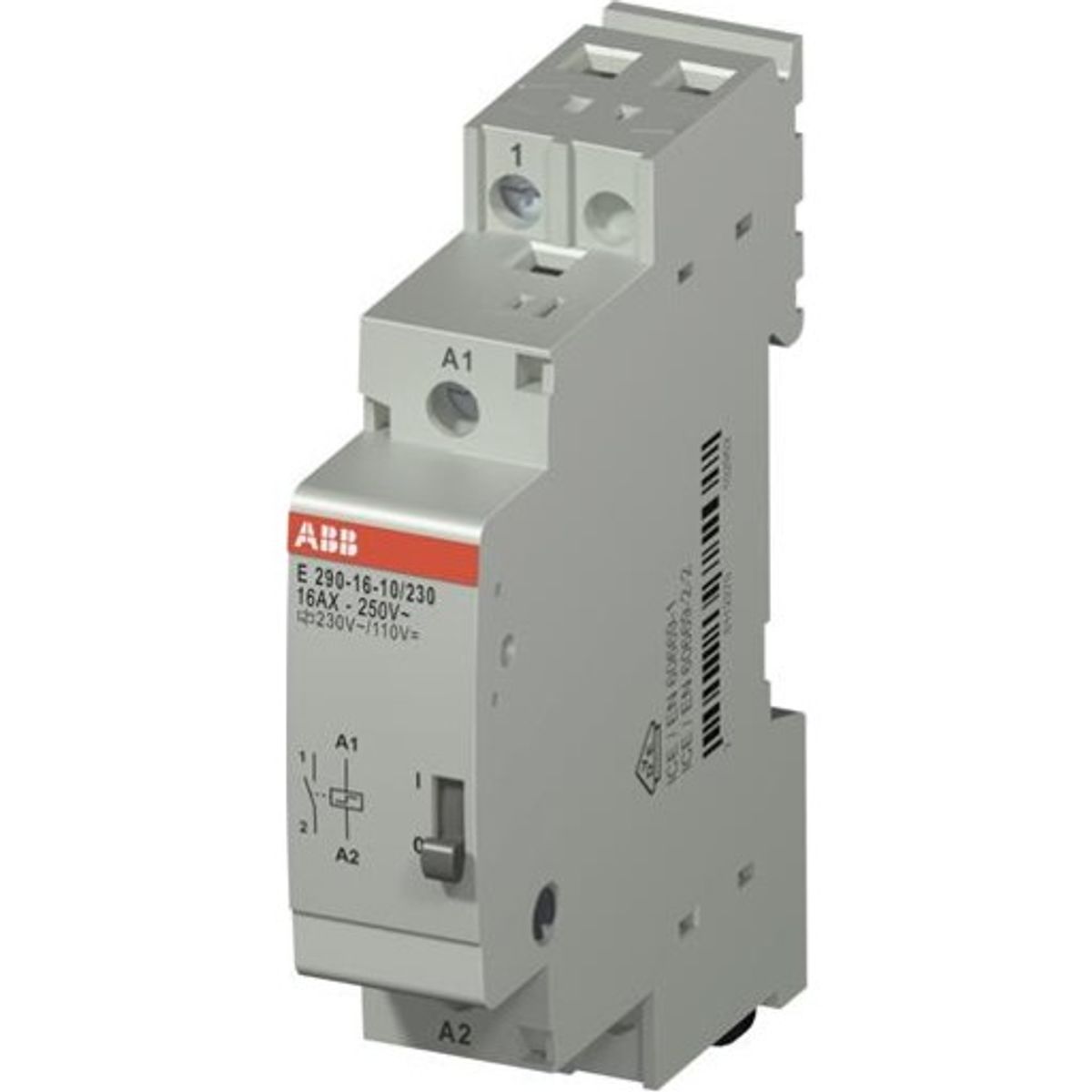 Kiprelæ 16A 1 slutte, 1M, 230VAC/110VDC, E290-16-10