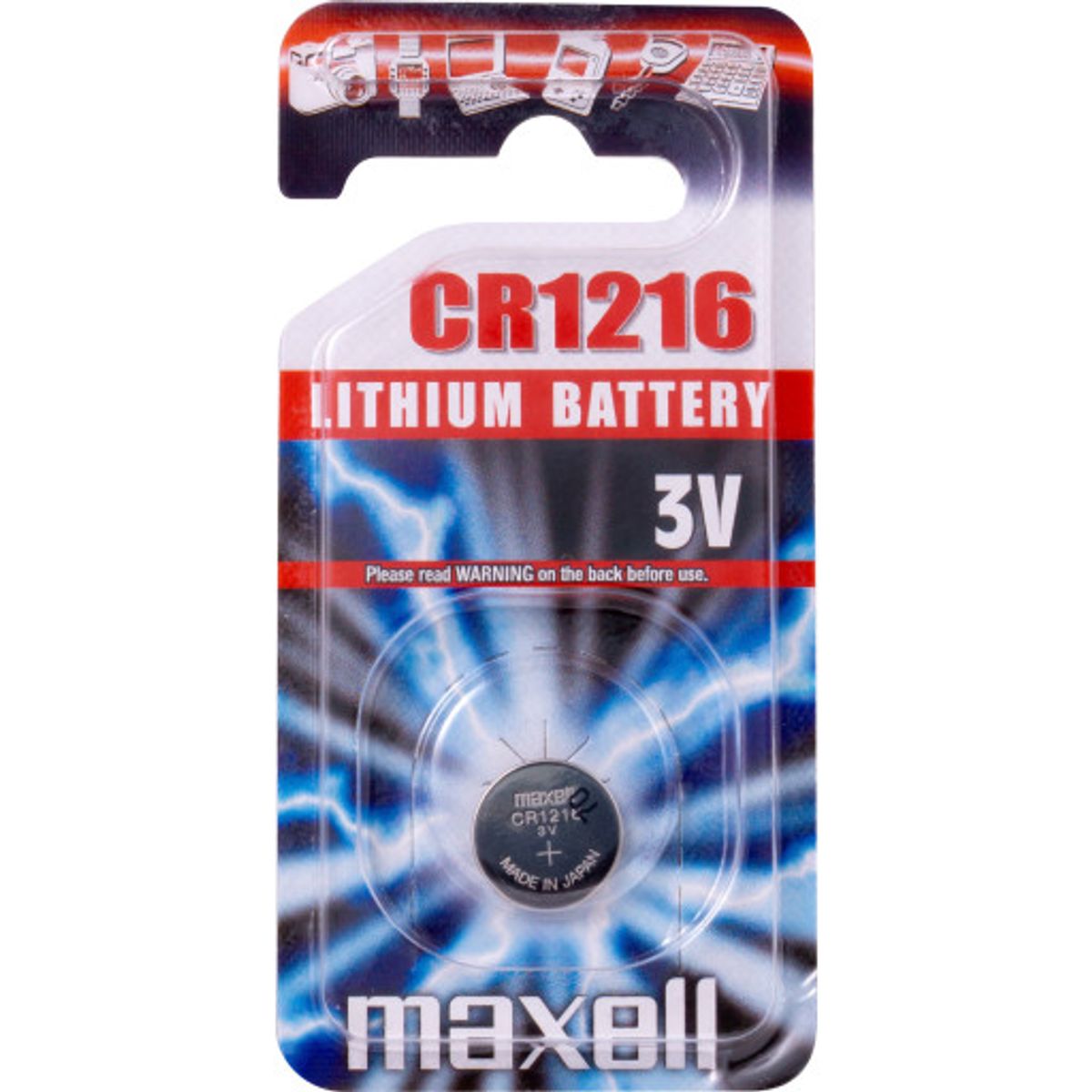 Maxell CR1216 batterier, 1 stk.