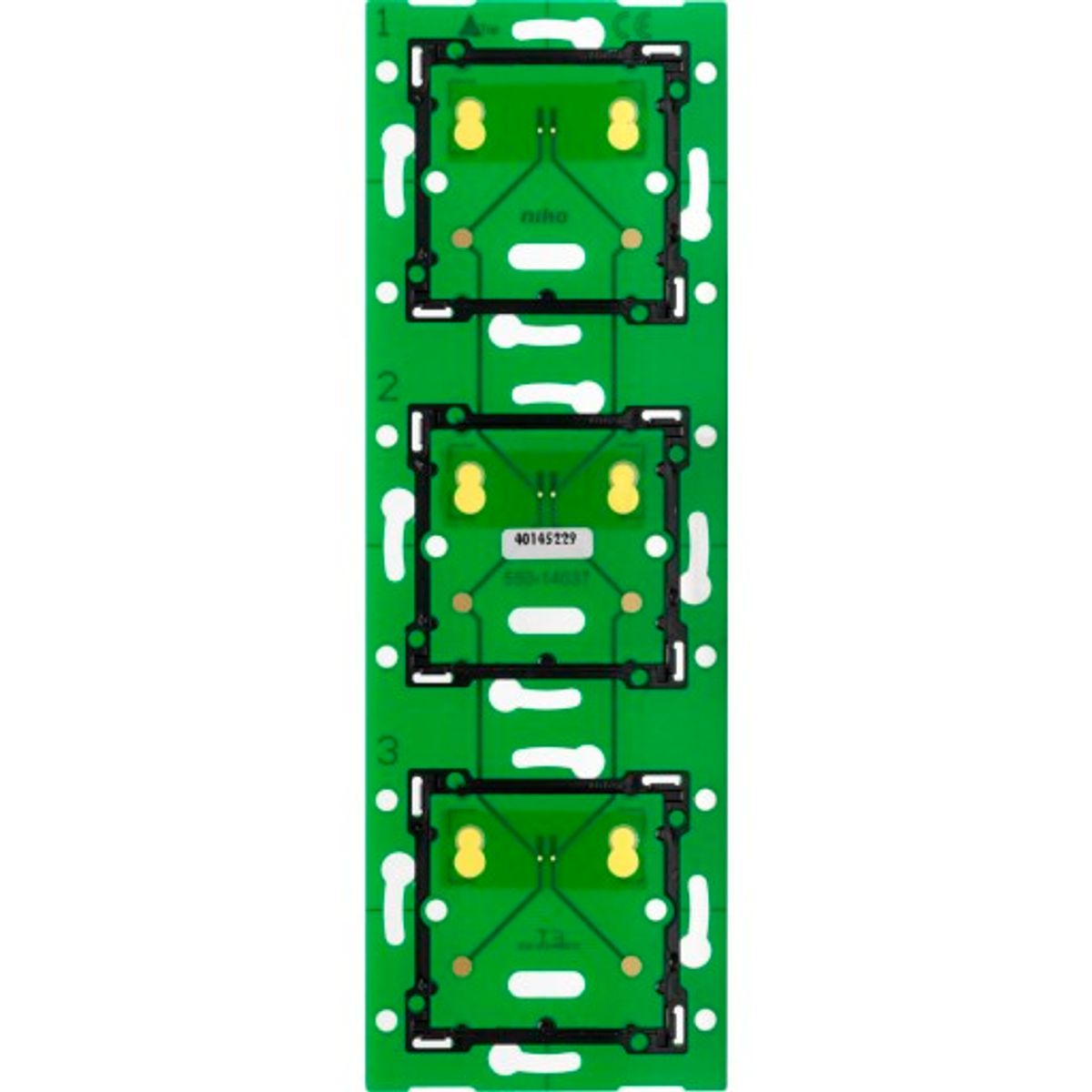 3-fold vertikal vægmont. busprint til Niko Home Control