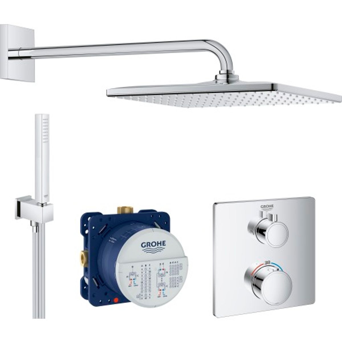 Grohe Grohtherm Cube 260 brusesæt, krom