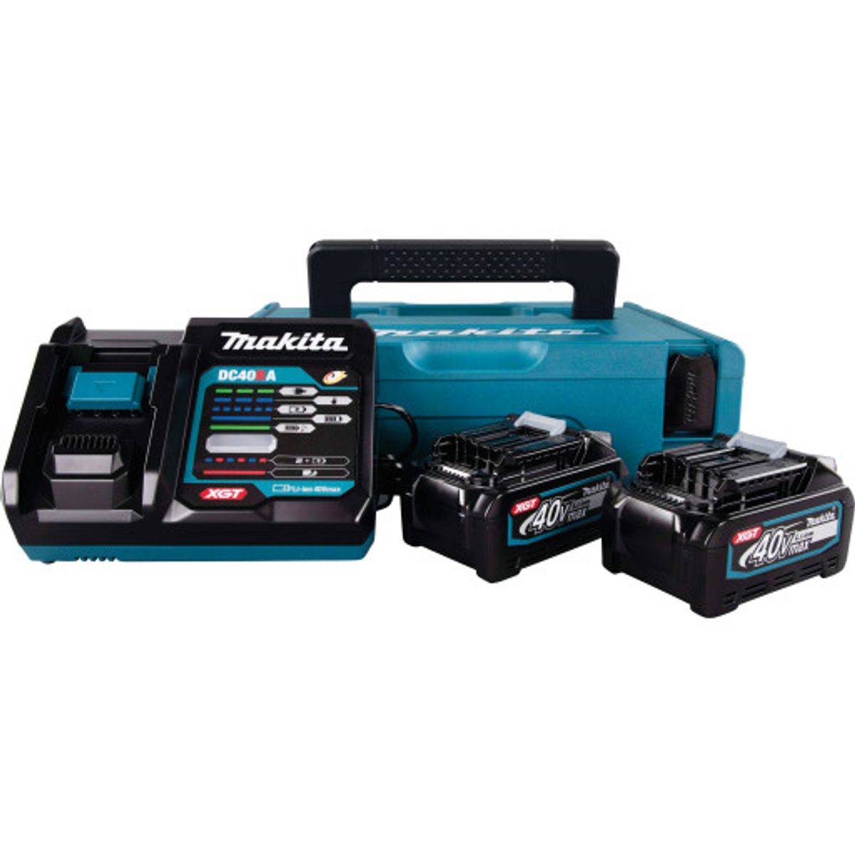 Makita XGT® batteri og ladesæt, 2 stk. 40 V/4,0 Ah og lader