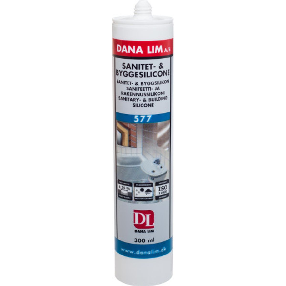 Dana Lim 577 - sanitets og byggesilicone - hvid