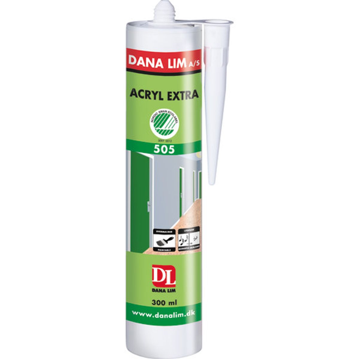 Dana Lim 505 - 290ml acryl extra acrylfugemasse - hvid