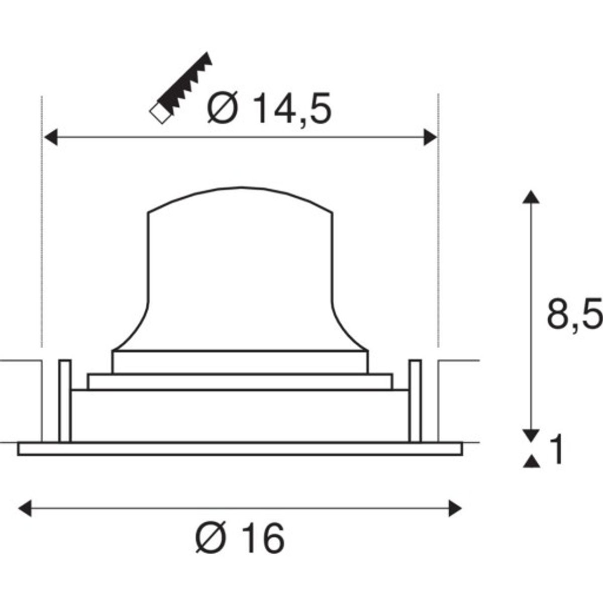 NUMINOS MOVE L, indbygningsspot, 25W, 3000K, 40°, sort/sort