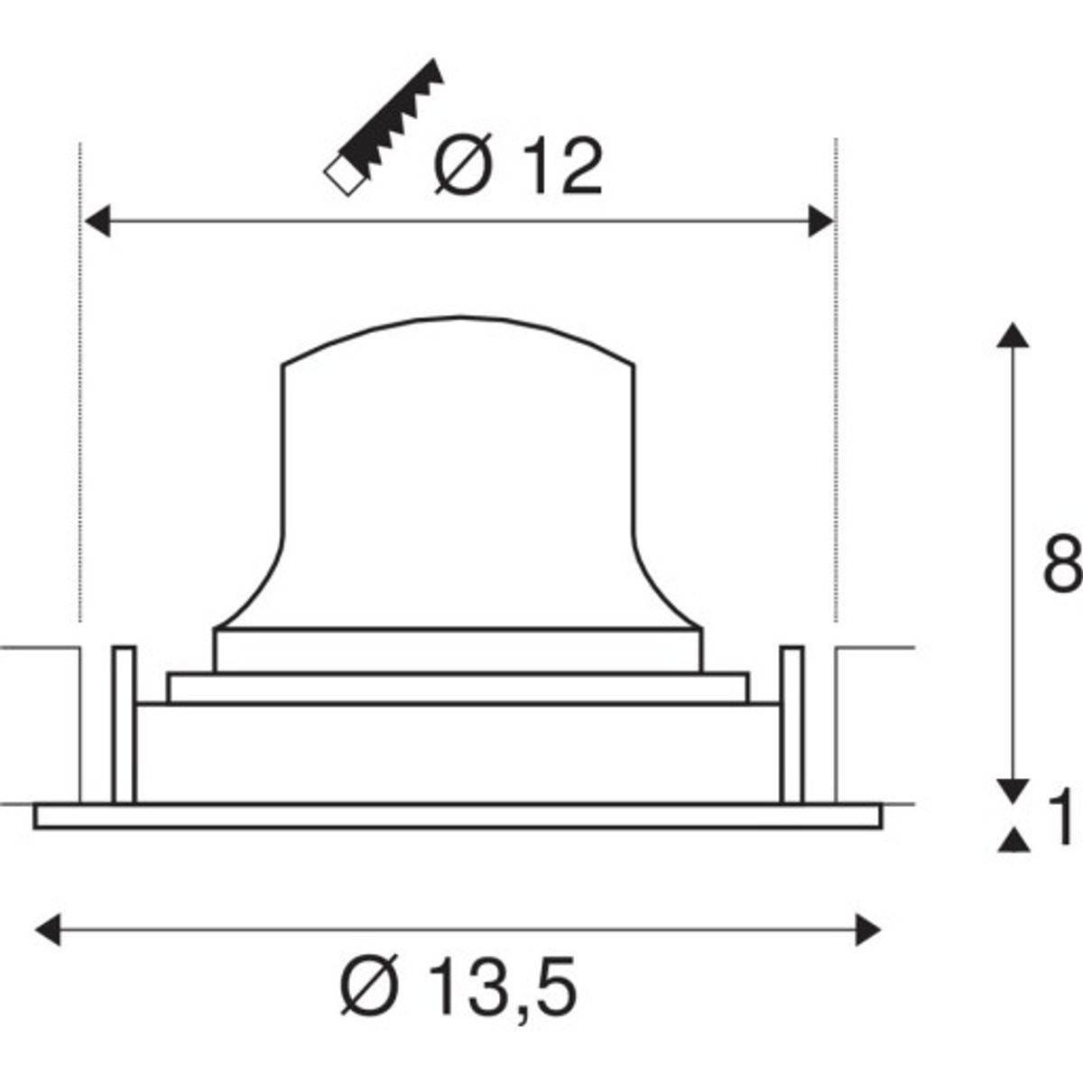 NUMINOS MOVE M, indbygningsspot, 17W, 4000K, 20°, sort/hvid