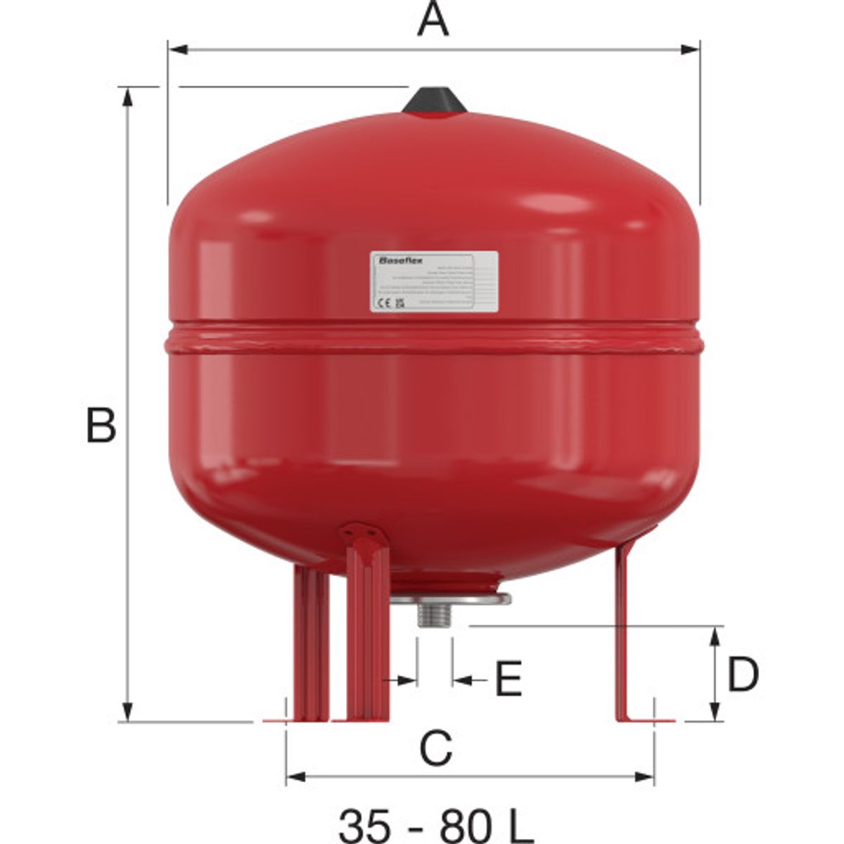 Flamco Baseflex ekspansionsbeholder 35 L/1,5 bar (6BAR)