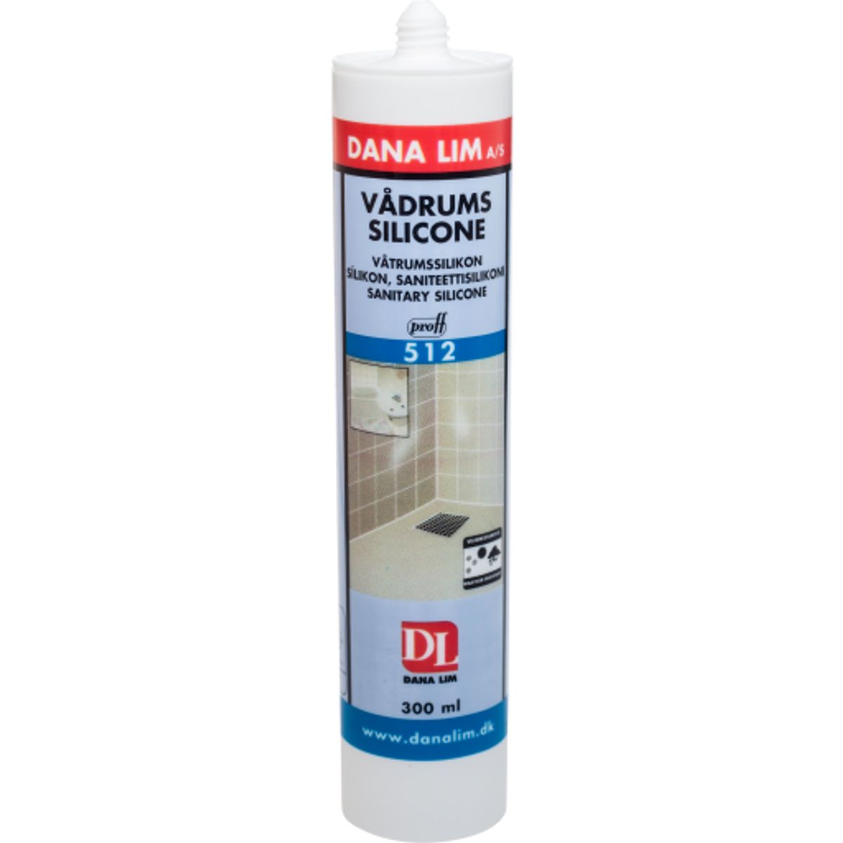 Dana Lim 512 vådrumssillicone 300ml, sort