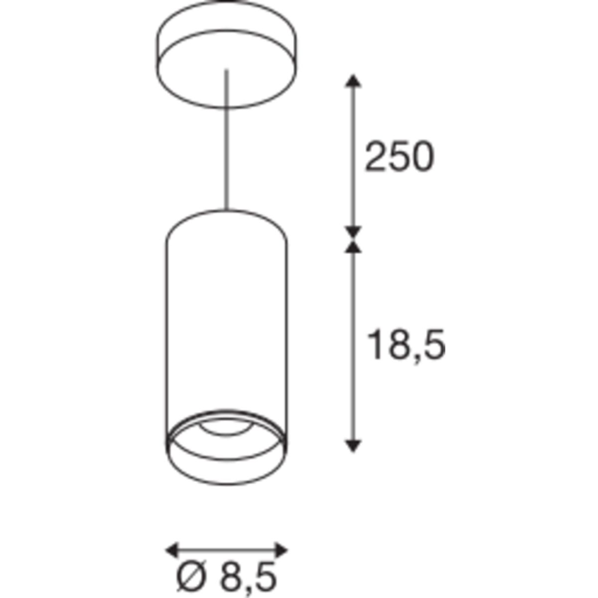 NUMINOS M, pendel, 4000K, 2060 lm, 60°, Dali, sort/sort