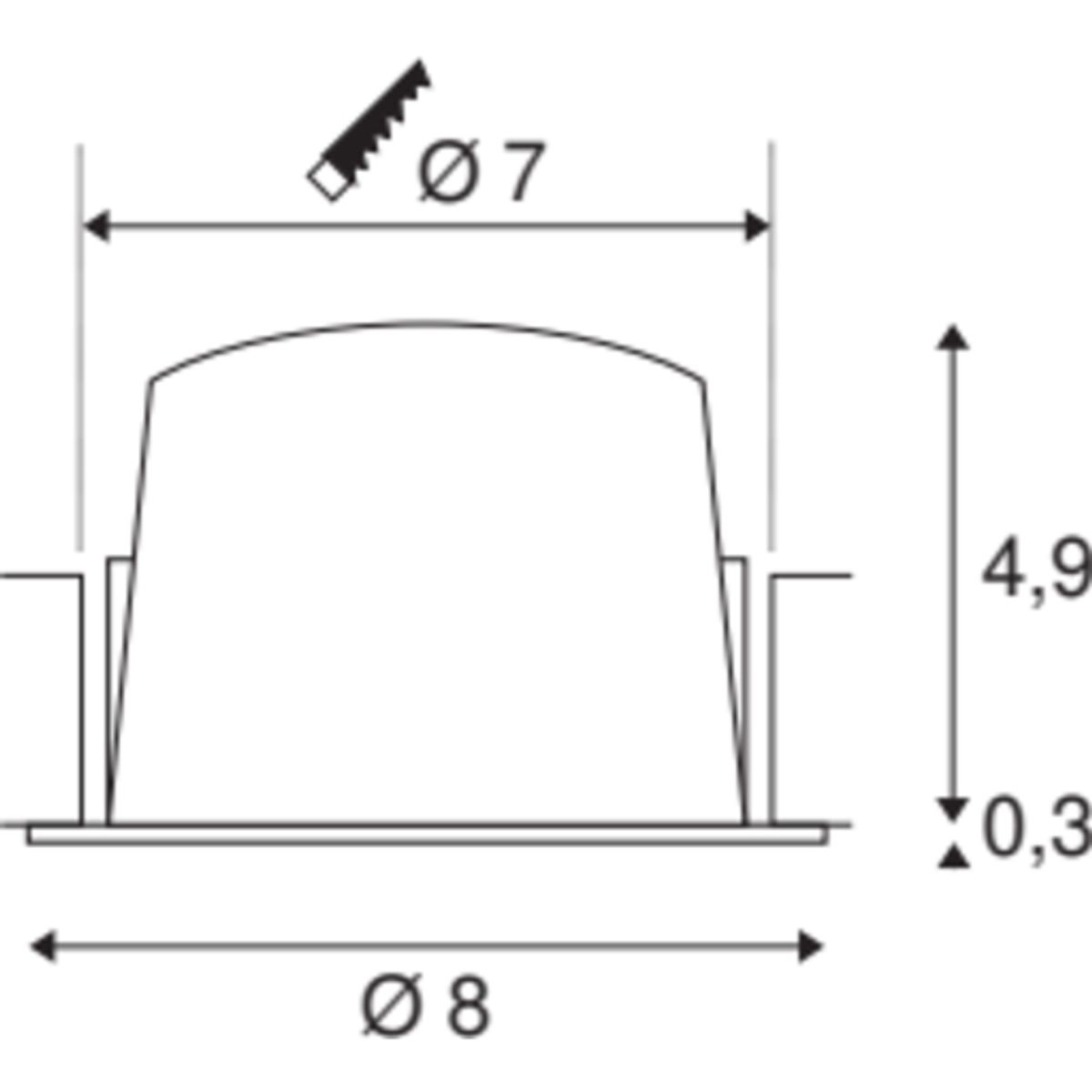 NUMINOS S, indbygningsspot, 8W, 2700K, 40°, hvid/krom