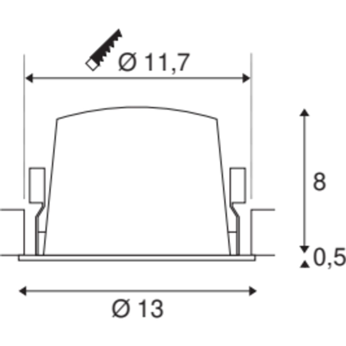 NUMINOS L, indbygningsspot, 25W, 2700K, 40°, sort/sort