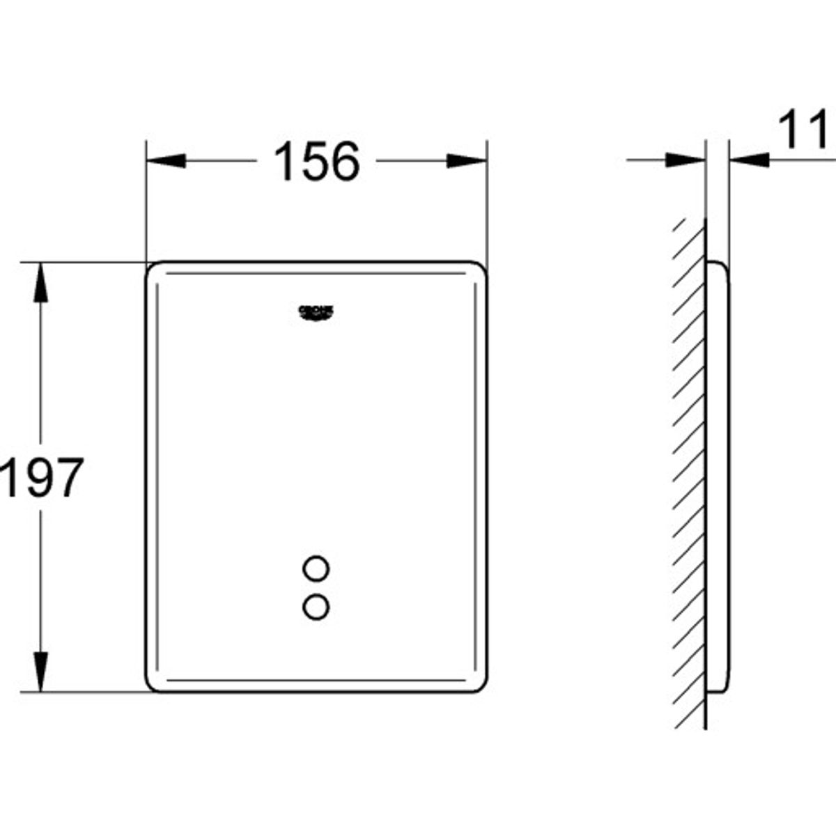 Betjenings plade 230V til element 38513/14