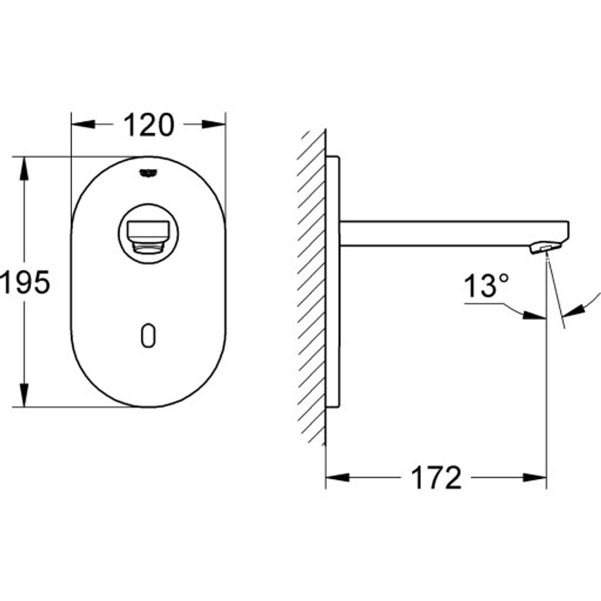 Grohe Euroeco CE elektronisk arm. udv. dele hv