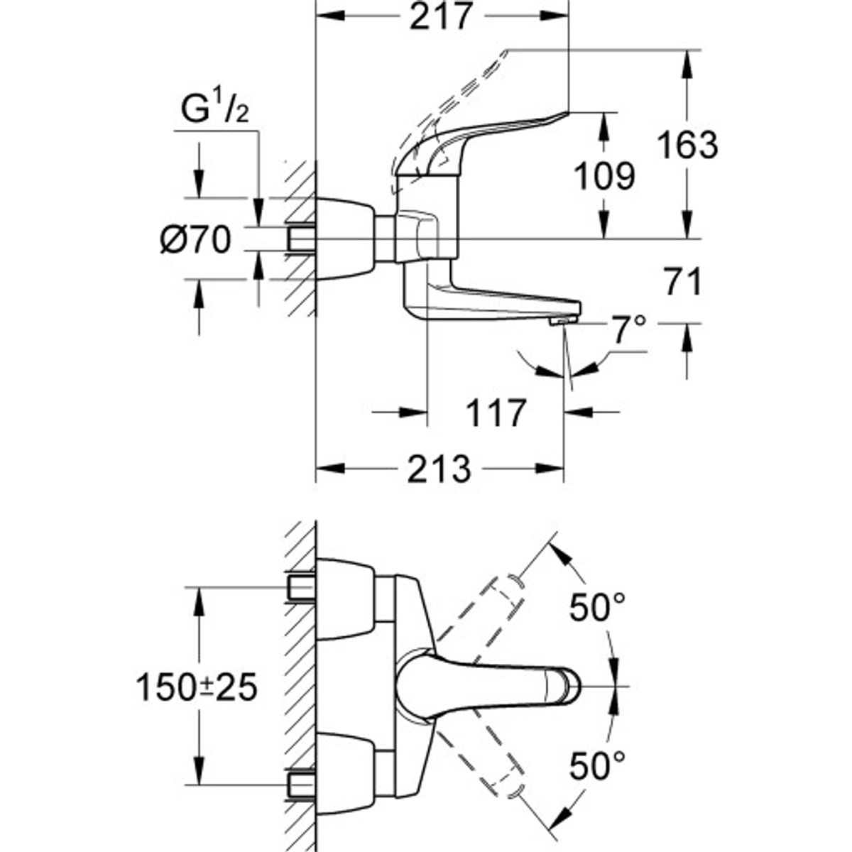 Grohe Euroeco spec etgr håndvask udv svingbar tud