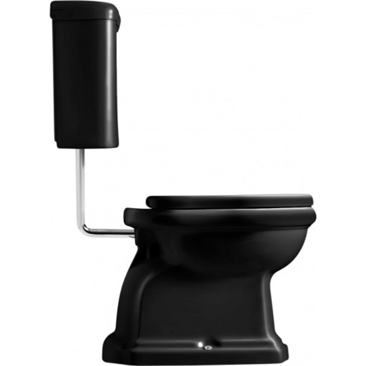 Lavabo Retro LOW toilet P-lås krom blank sort