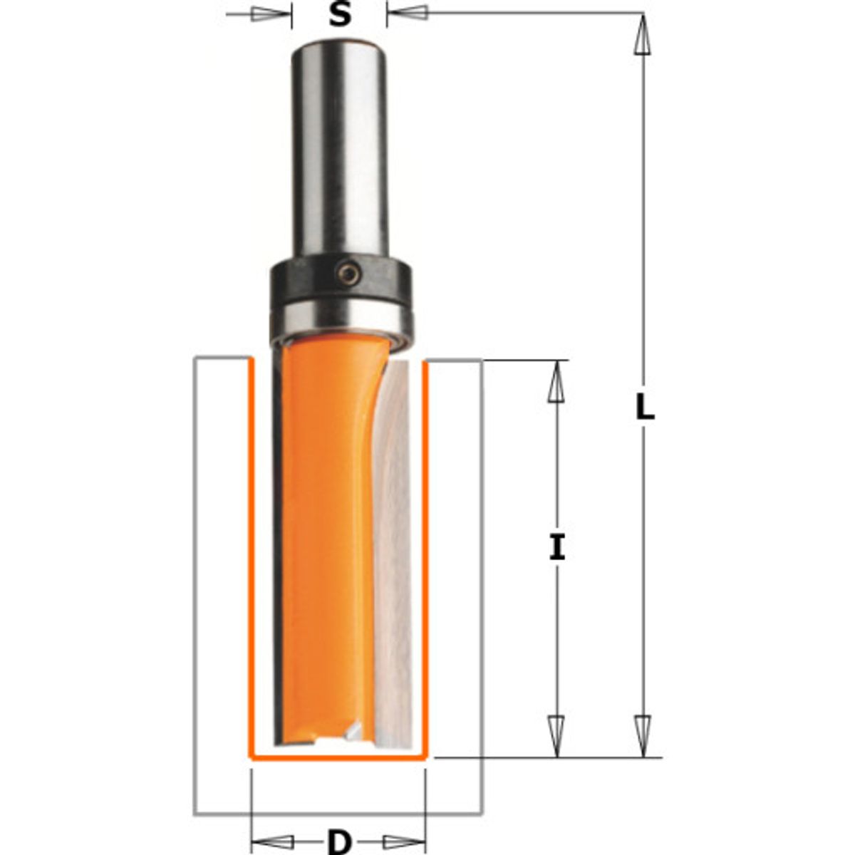 Notfræser HM 16x66 Ø 8 m/leje