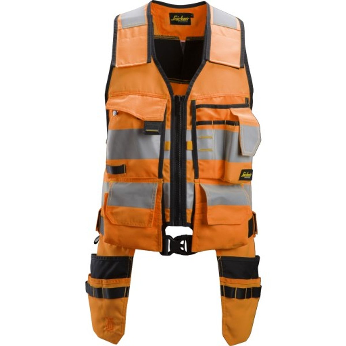 Snickers high-Vis værktøjsvest 4230, orange/sort, kl.1, str. XL