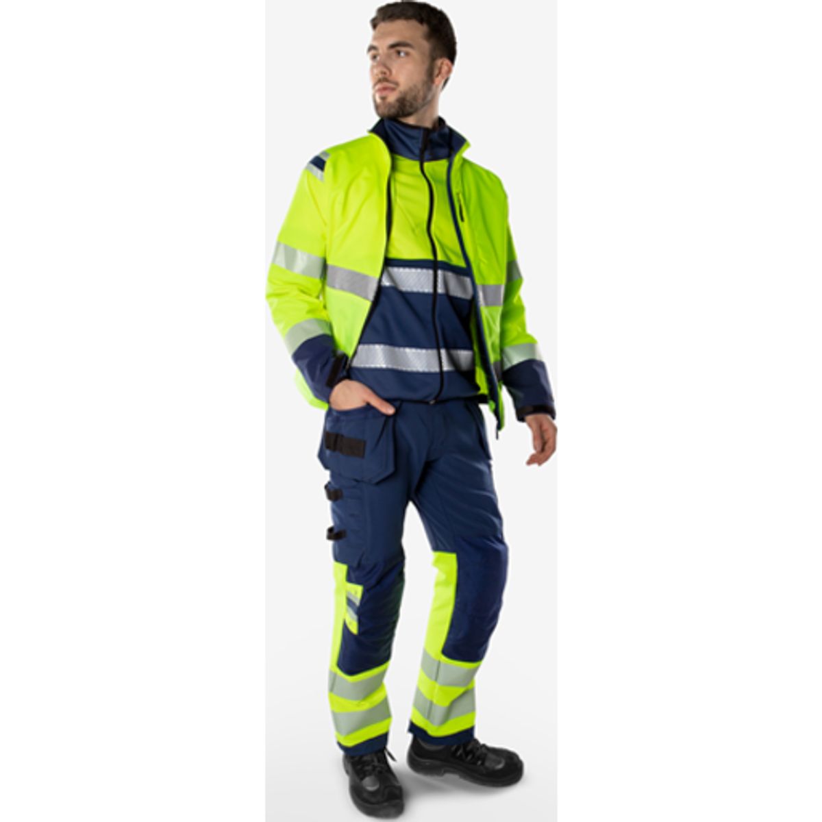 HiVis Green håndværker stretch