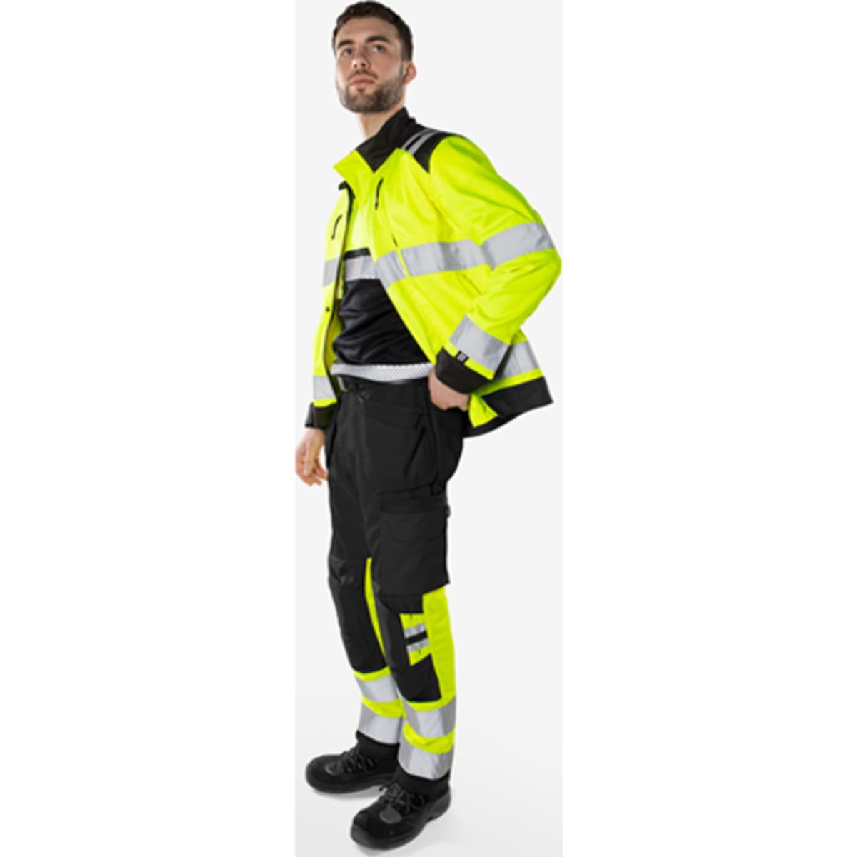 HiVis Green håndværkerbuks kl.