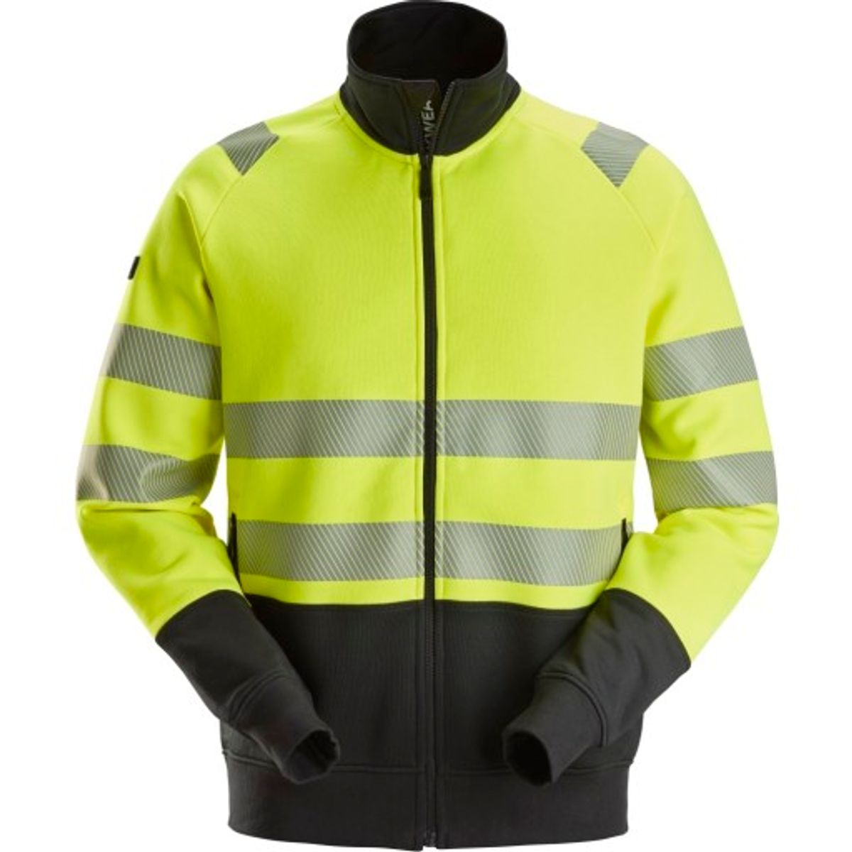 Snickers High-Vis sweatjakke 2835, gul/sort, kl. 2, str. 2XL