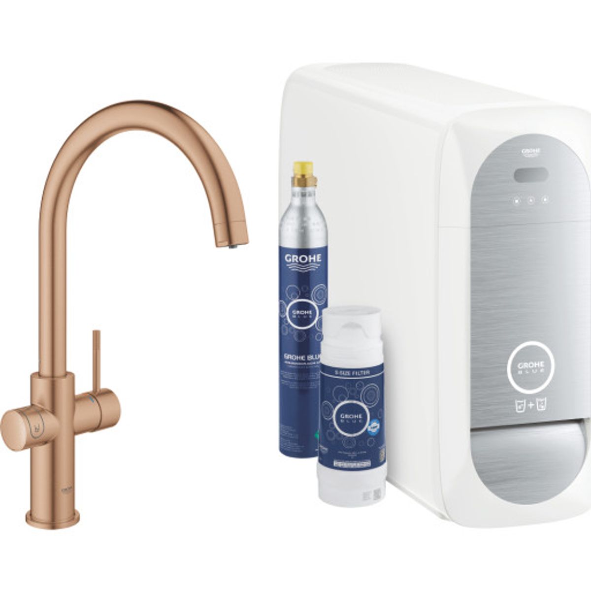 Grohe Blue Home, C-tud, startpakke, børstet warm sunset