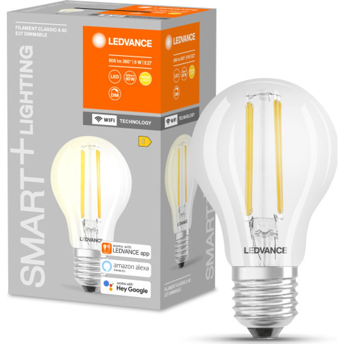 Ledvance Smart+ Wifi E27 standardpære, 2700K, 6W