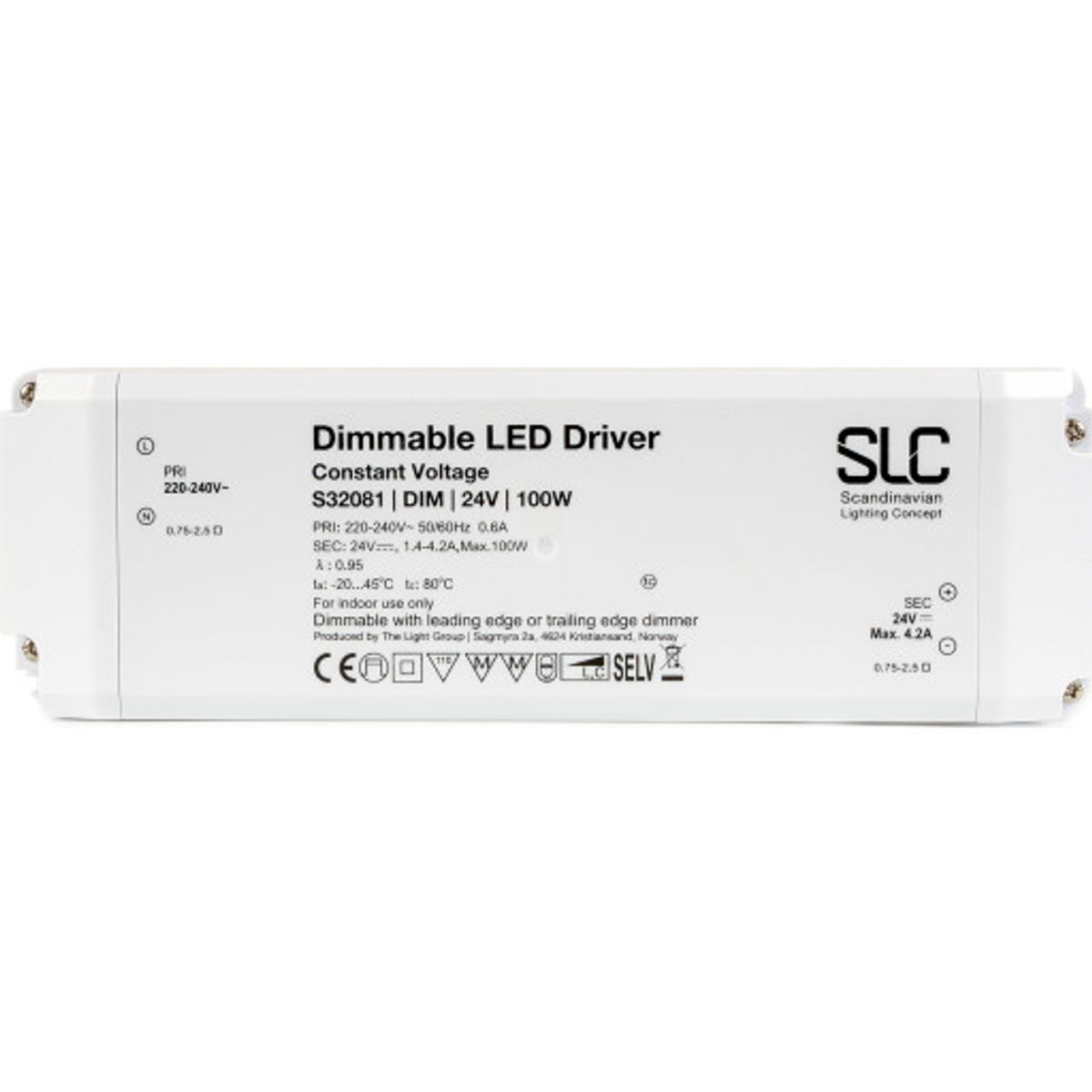 The Light Group LED driver, dæmpbar, 100W