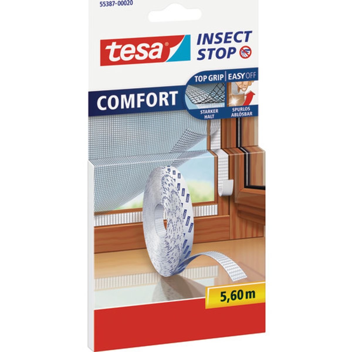 Tesa Insect Stop Comfort burretape 5,6 m x 9 mm i hvid