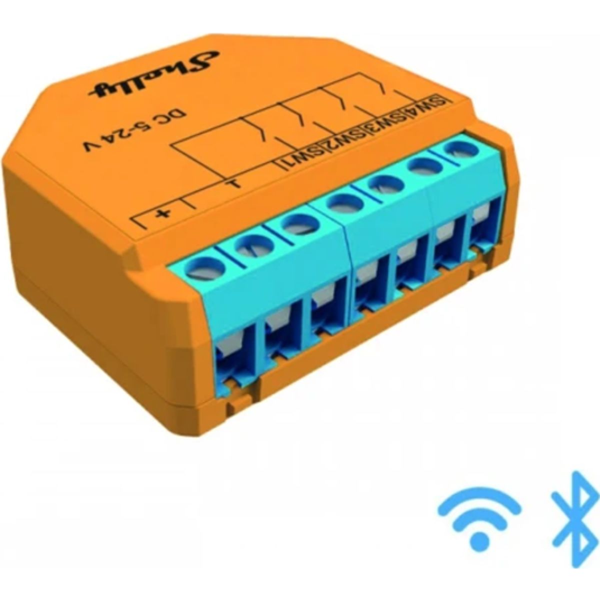 Shelly Plus I4 DC WiFi inputmodul, 4 kanaler (5-24VDC)