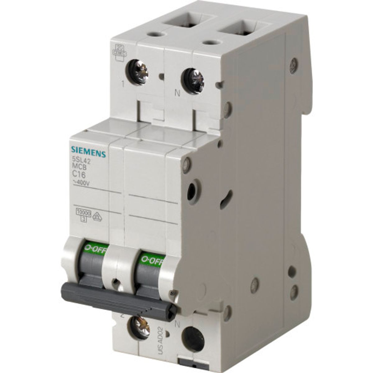 Siemens 5SL Automatsikring 1P+N 10kA 10A, grå