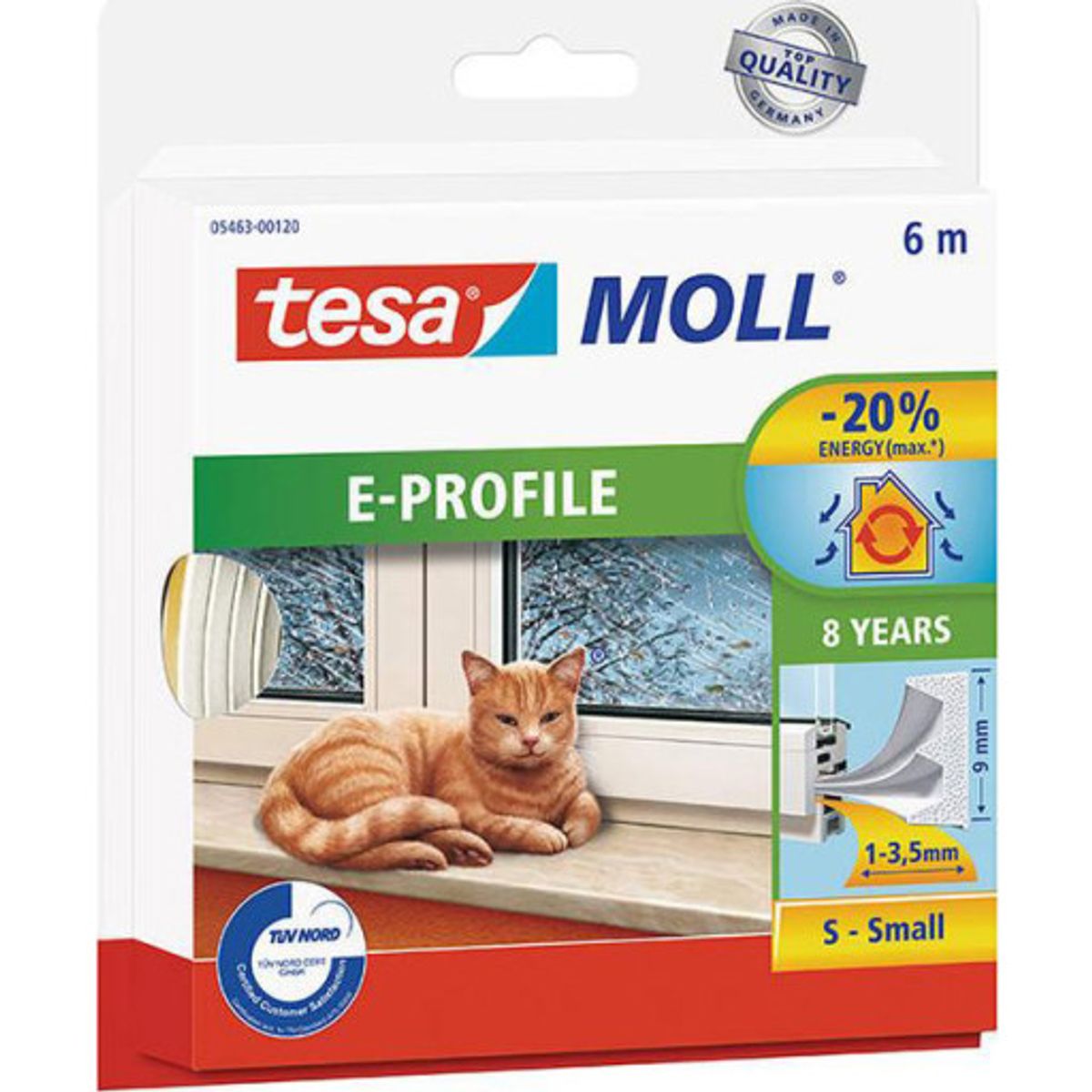 tesamoll® silikonetætningsliste E-profil 9mx9mmx4mm hvid