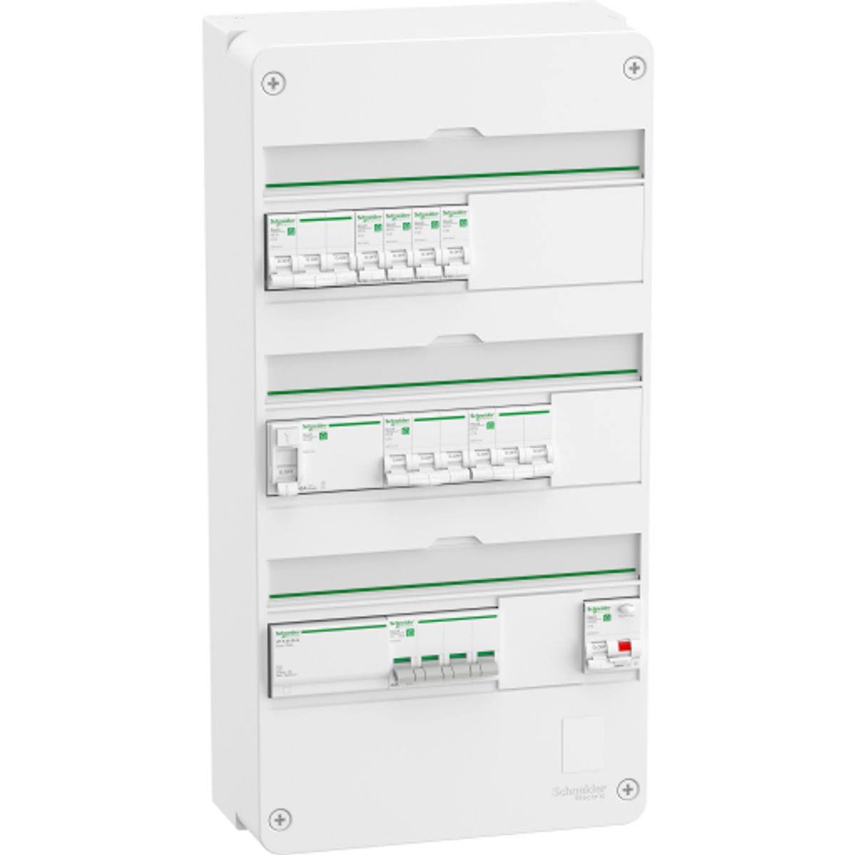 Schneider Resi9 3R R9HPDK31133, færdig monteret gruppetavle