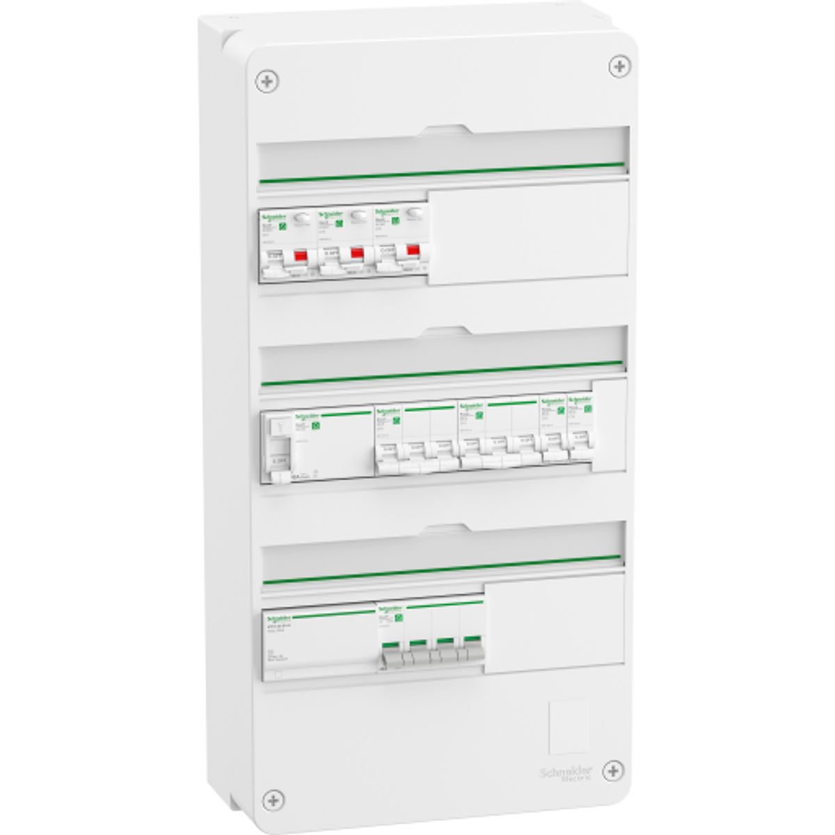 Schneider Resi9 3R R9HPDK31322, færdig monteret gruppetavle