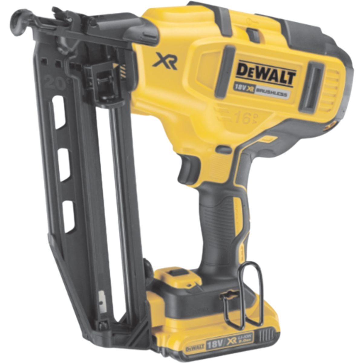 DEWALT 16Ga 18V XR dykkerpistol DCN660D2, 2 x 18 V/2,0 Ah