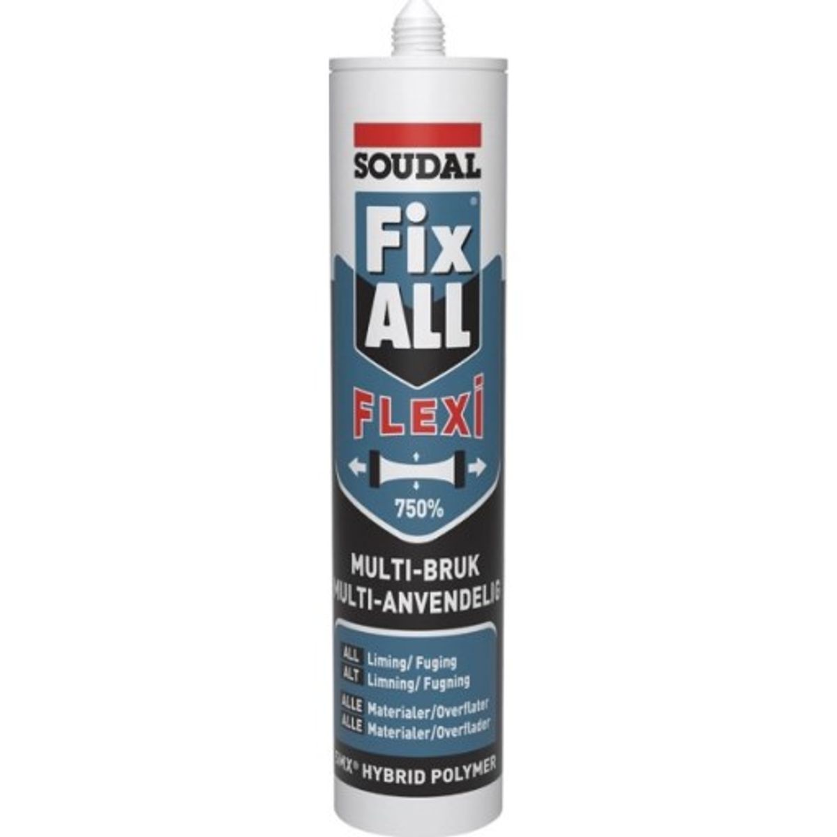 Soudal Fix All fleksibel lim/fugemasse 290 ml, grå