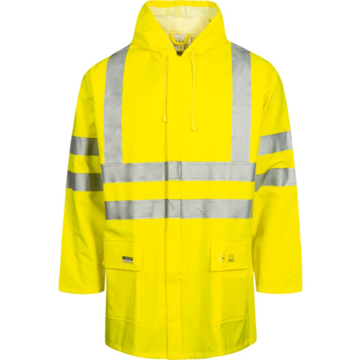 Lyngsøe PU/PVC regnjakke LR9055, High-Vis kl.3 gul, str. 4XL