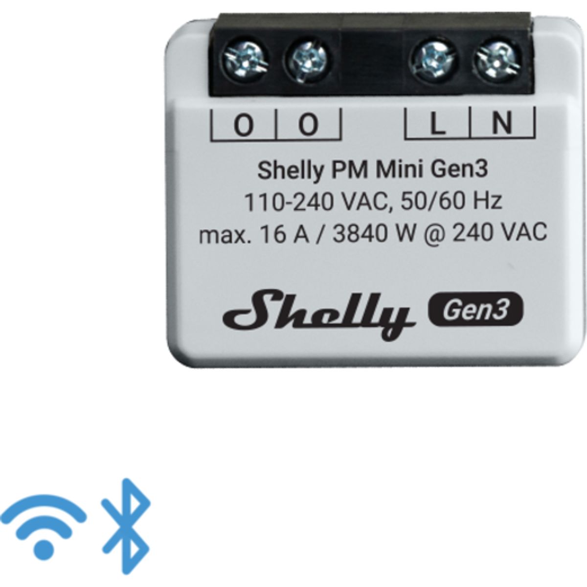 Shelly PM Mini (GEN 3) WiFI effektmåler uden relæ (230VAC)