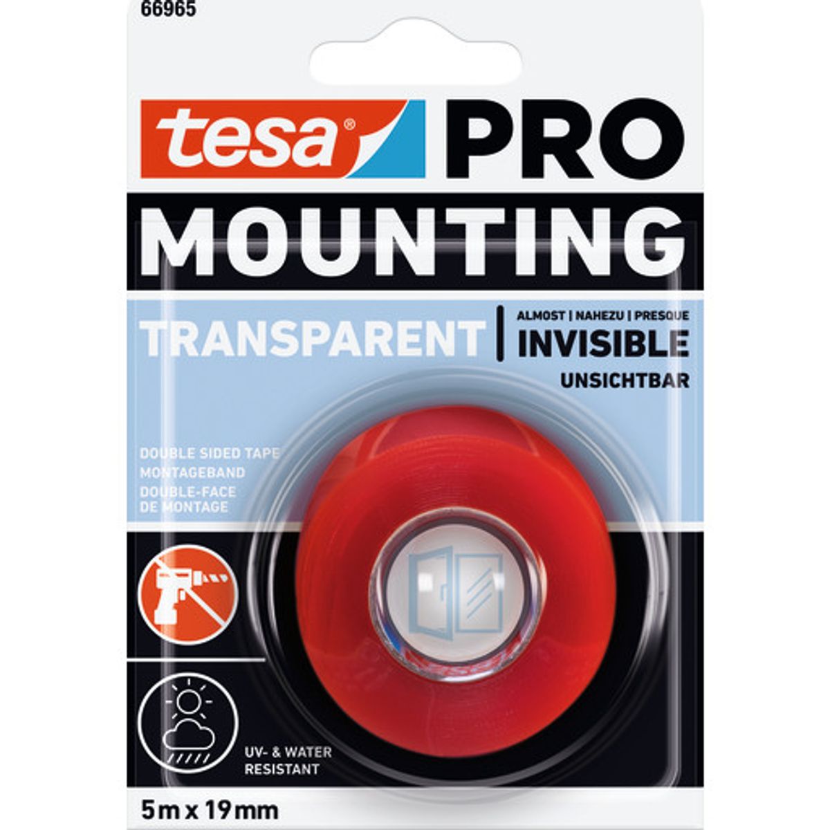 tesa monteringstape 66965 PRO 19 mm x 5 m, klar