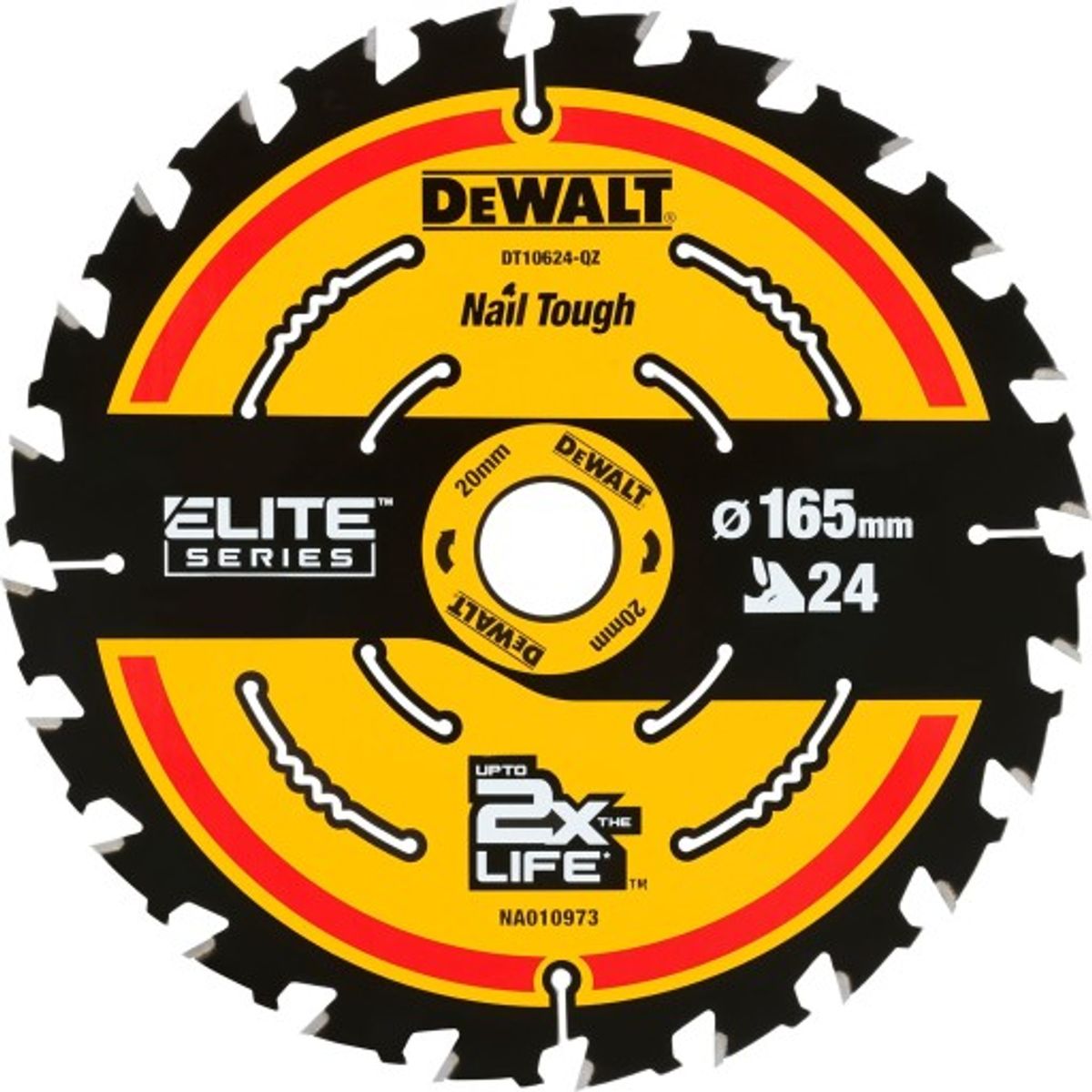 DEWALT CARBIDE ELITE rundsavklinge, Ø165/20 mm, 24 td.