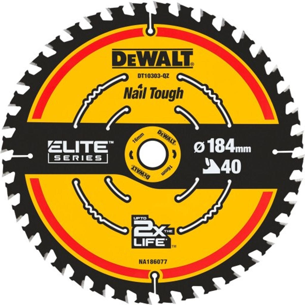 DEWALT CARBIDE ELITE rundsavklinge, Ø184/16 mm, 40 td.