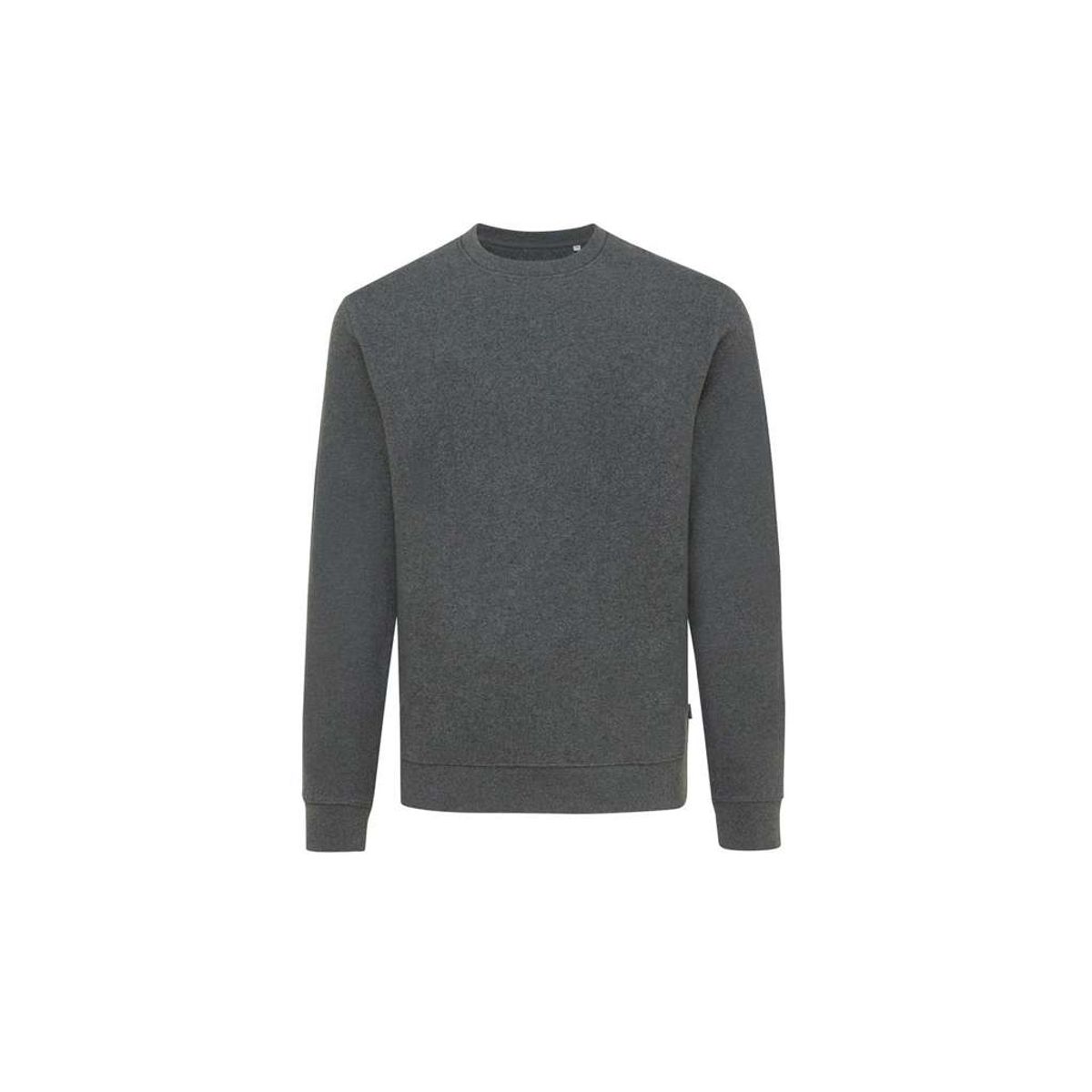 Iqoniq Denali Crew Neck i Ufarvet Genanvendt Bomuld, Ufarvet Antracit