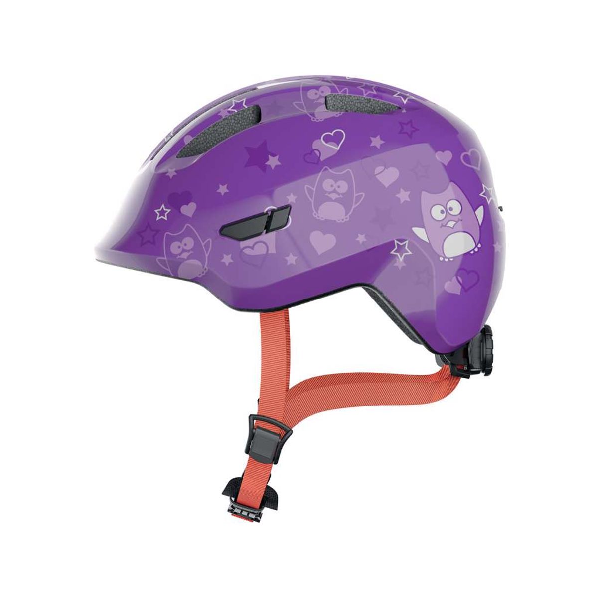 Abus Smiley 3.0 - Cykelhjelm til børn - Purple Star - Str. 50-55 cm