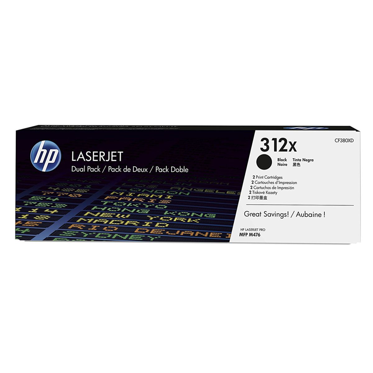 HP 312x Toner Cf380xd 2x Sort