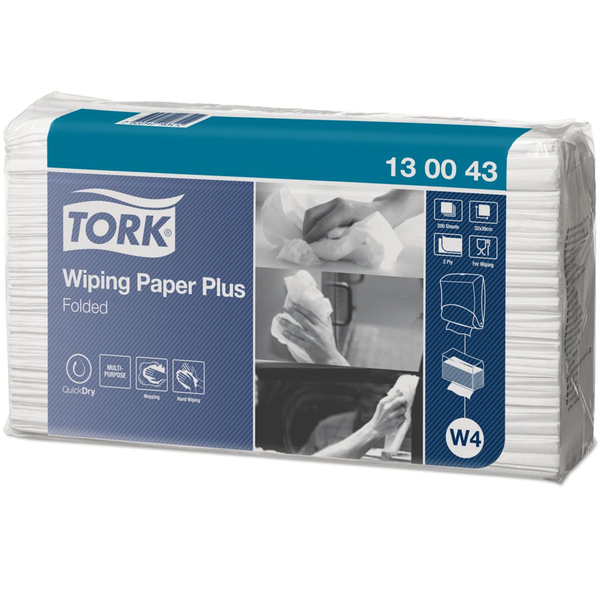 Tork Aftørringsklud 2-lags - 5x200 ark - W4 130043