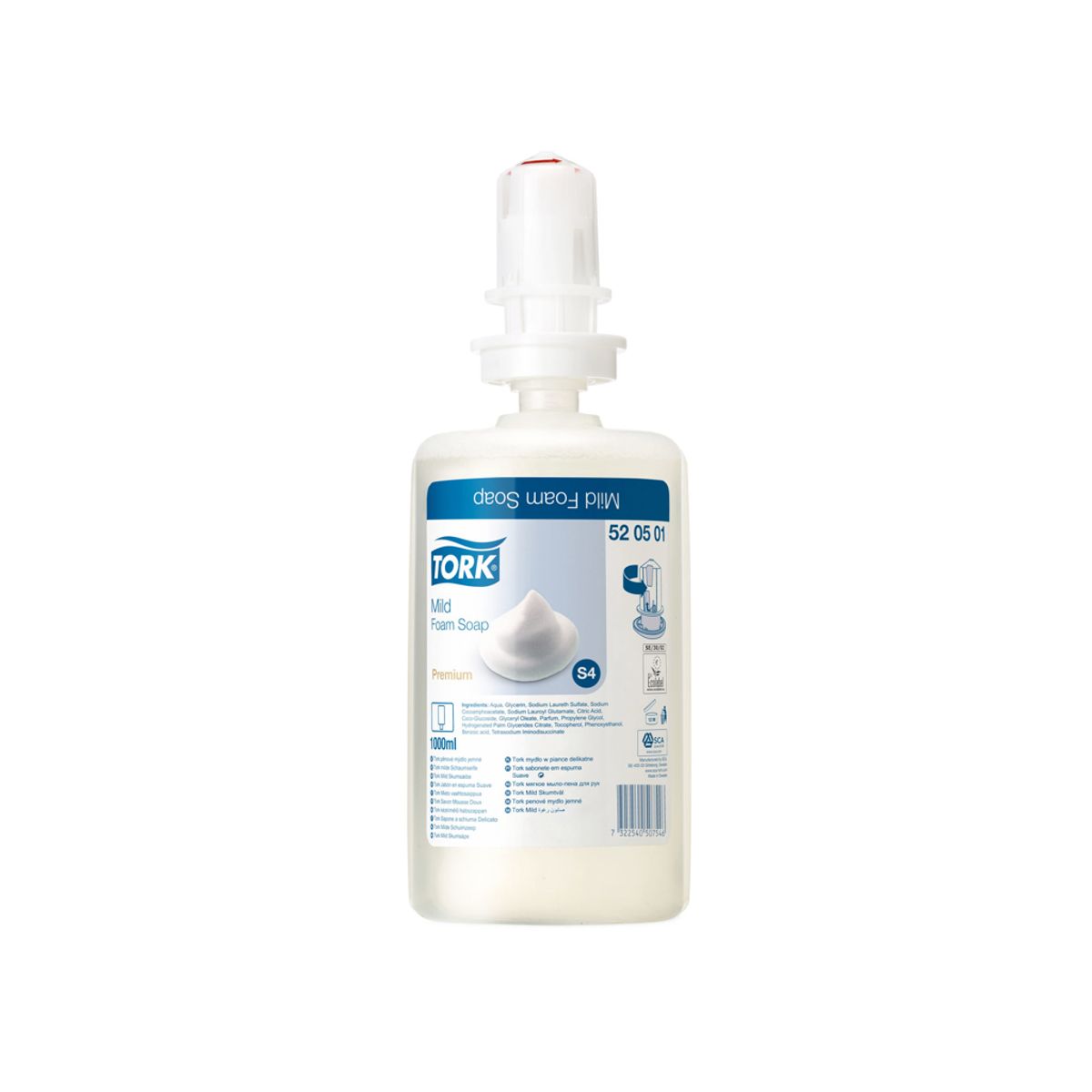 Skumsæbe Tork S4 520501 Mild 6x1 Liter